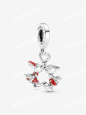 Pandora Disney Mickey Mouse & Minnie Mouse Kissing Dangle Charm